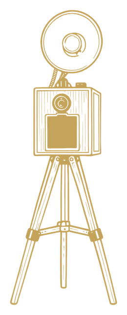 Photo booth camera on tripod